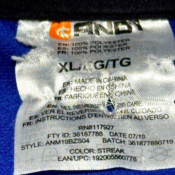 AND1 Mens Blue and Black Colorblock Track Jacket - Picture 8 of 10